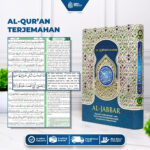 Gema Risalah - Hampers Gift Set Ibadah Quran Al Jabbar Terjemah dan Sajadah Turkiye Premium Anti Slip Hadiah Spesial untuk keluarga - Biru - Gambar 4