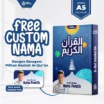 Al Quran Custom Desain Kids Ukuran A5 Terjemahan Perkata Latin Bombay Qur'an Custom Muslimah Hardcover (salin)